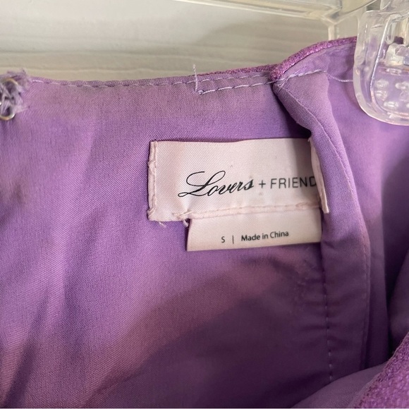 Lovers + Friends Ava Purple metallic ruffle mini skirt REVOLVE Size Small glam - Picture 5 of 7